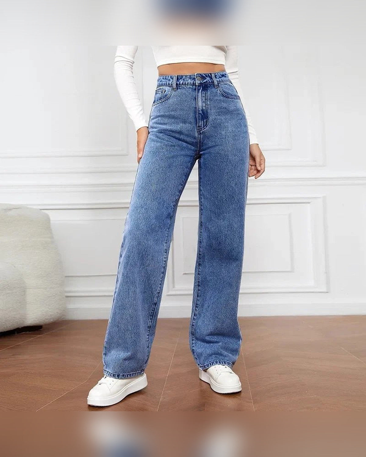 Aveline High Waisted Wide Leg Pants for Women - Jeans Summer Pants - Blue