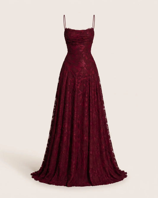 Edith Lace Strappy Maxi Dress — front clean