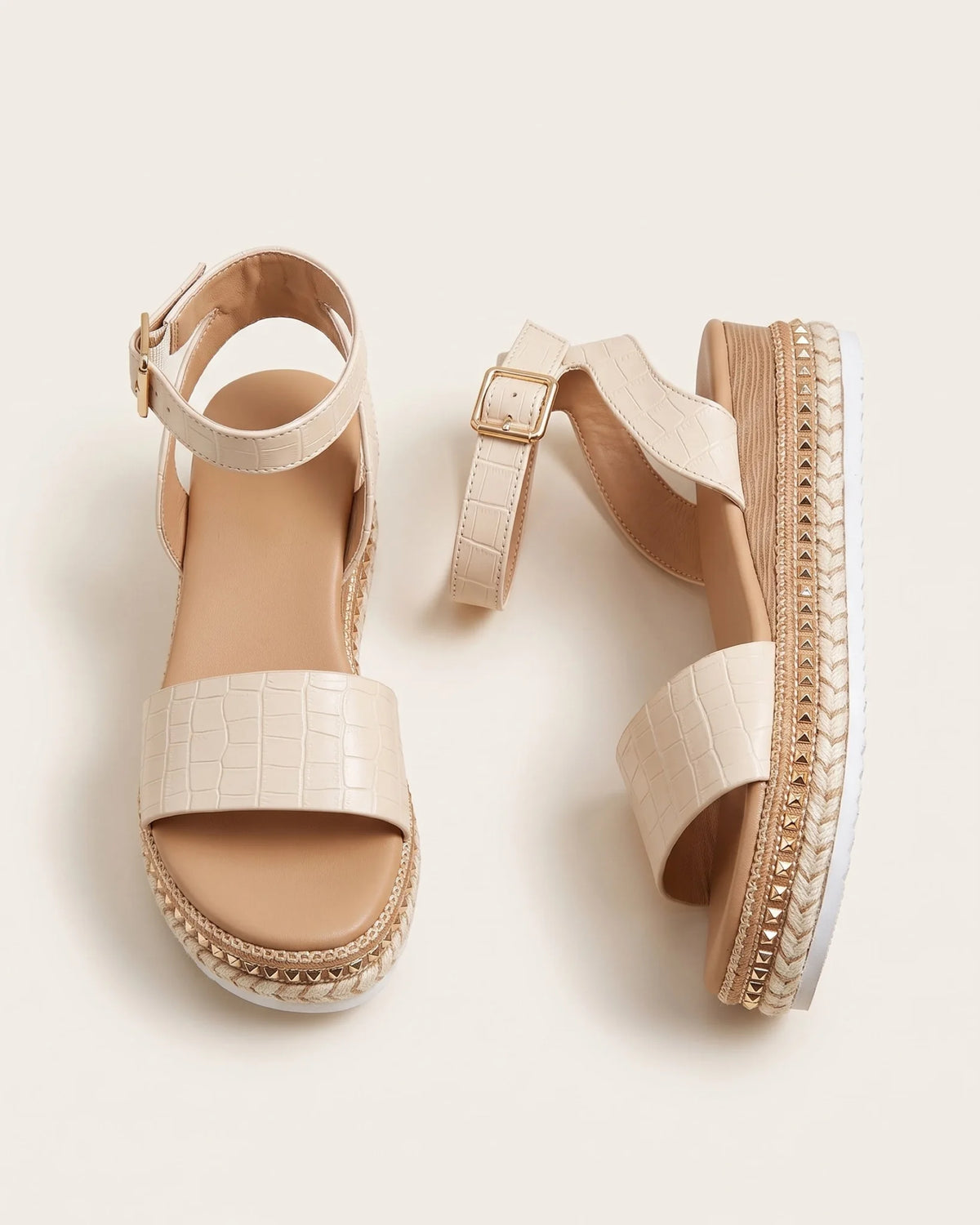 Nell Platform Ankle Strap Sandals — front clean