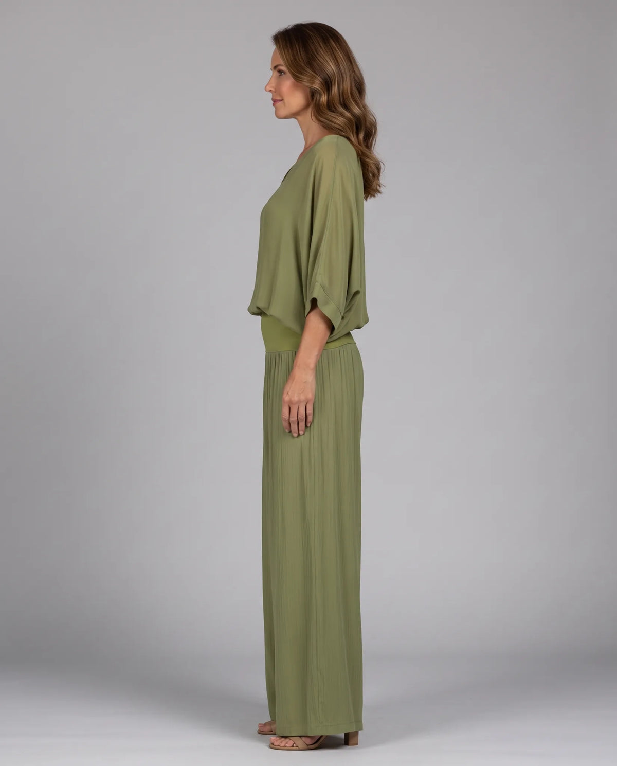 Adeline Draped Wide-Leg Two Piece Set — side profile