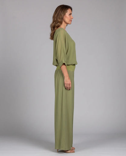 Adeline Draped Wide-Leg Two Piece Set — side profile