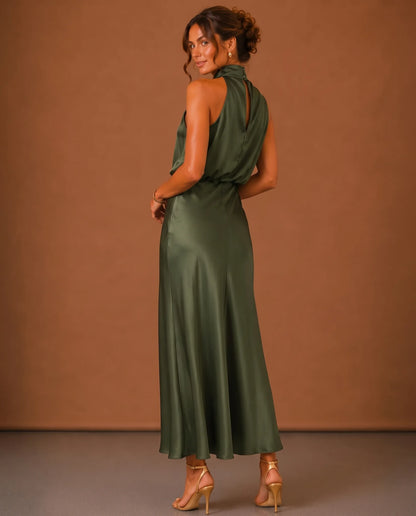 Lilian Maxi Dress for Women - Summer Dress - Green — back view