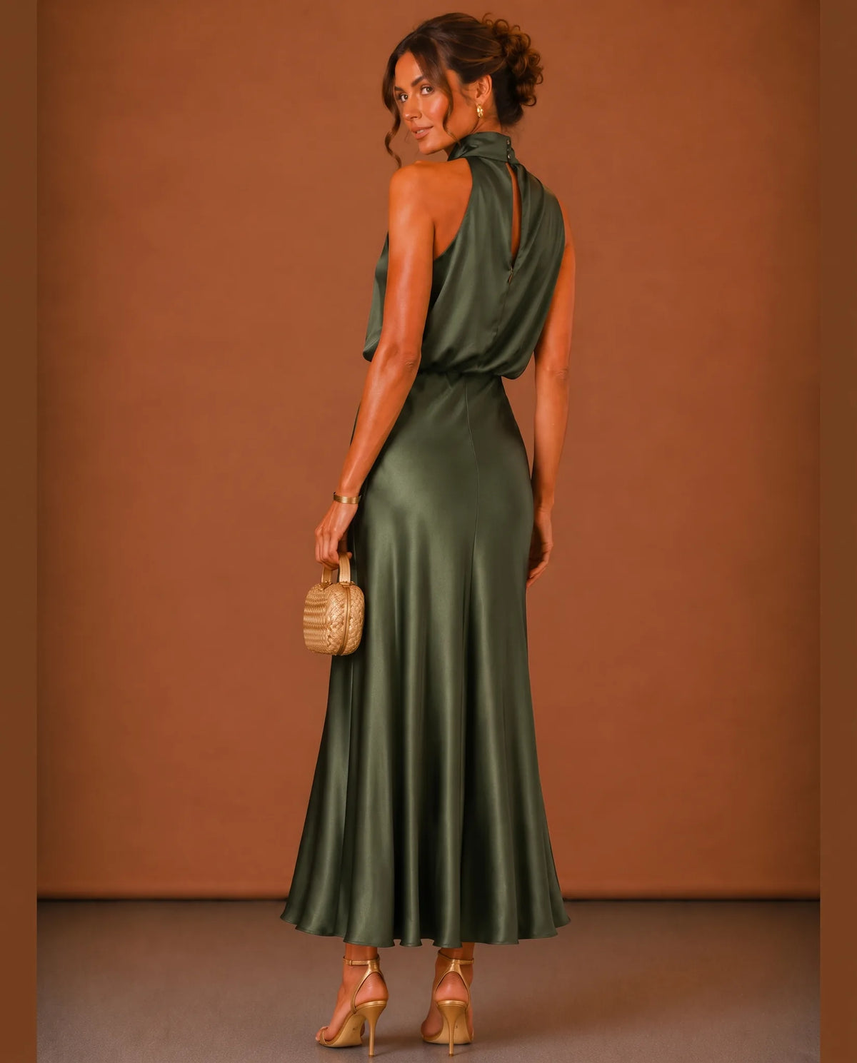 Lilian Maxi Dress for Women - Summer Dress - Green — back view