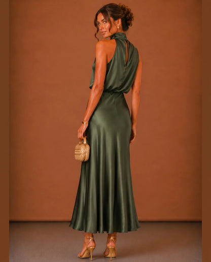 Lilian Maxi Dress for Women - Summer Dress - Green — back view