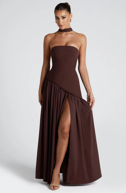 Margaux Strapless Corset Maxi Dress — full length
