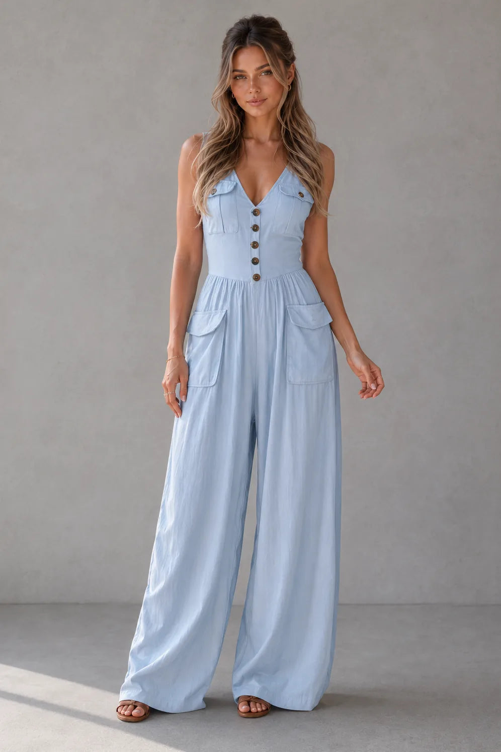 Yrsa Wide Leg Jumpsuit — front