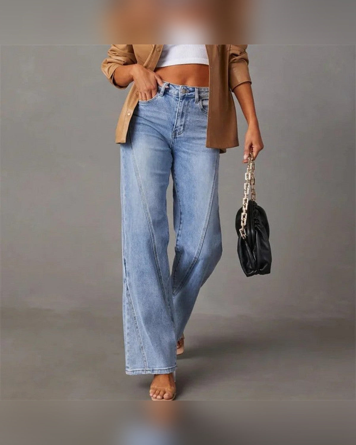 Talia Straight Leg Jeans for Women - High Waist Light Wash Summer Jeans - Light Blue