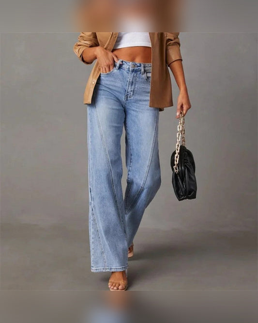 Talia Straight Leg Jeans for Women - High Waist Light Wash Summer Jeans - Light Blue
